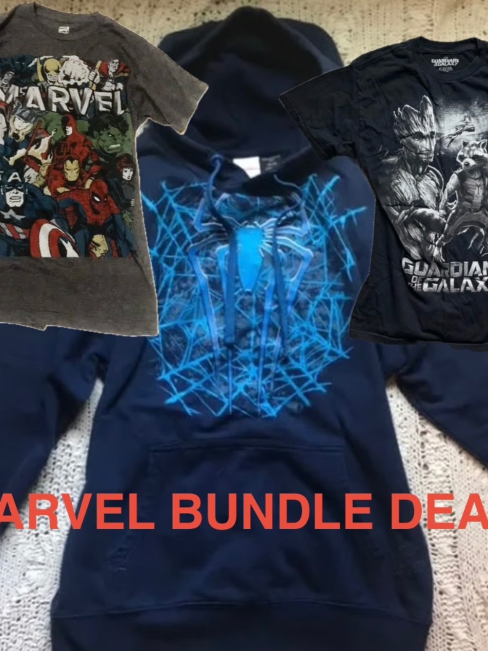 Bogo bundle deal! Marvel spiderman avengers guardians of the galaxy hoodie tee